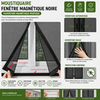 Moustiquaire fenêtre magnétique (Noire)