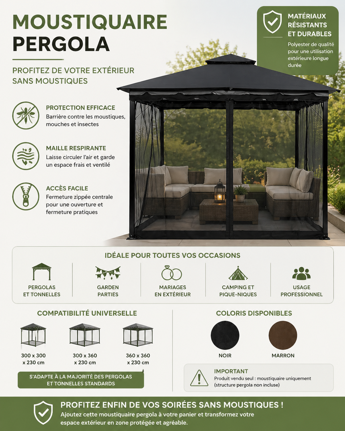 Moustiquaire Pergola