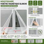 Moustiquaire fenêtre magnétique blanche