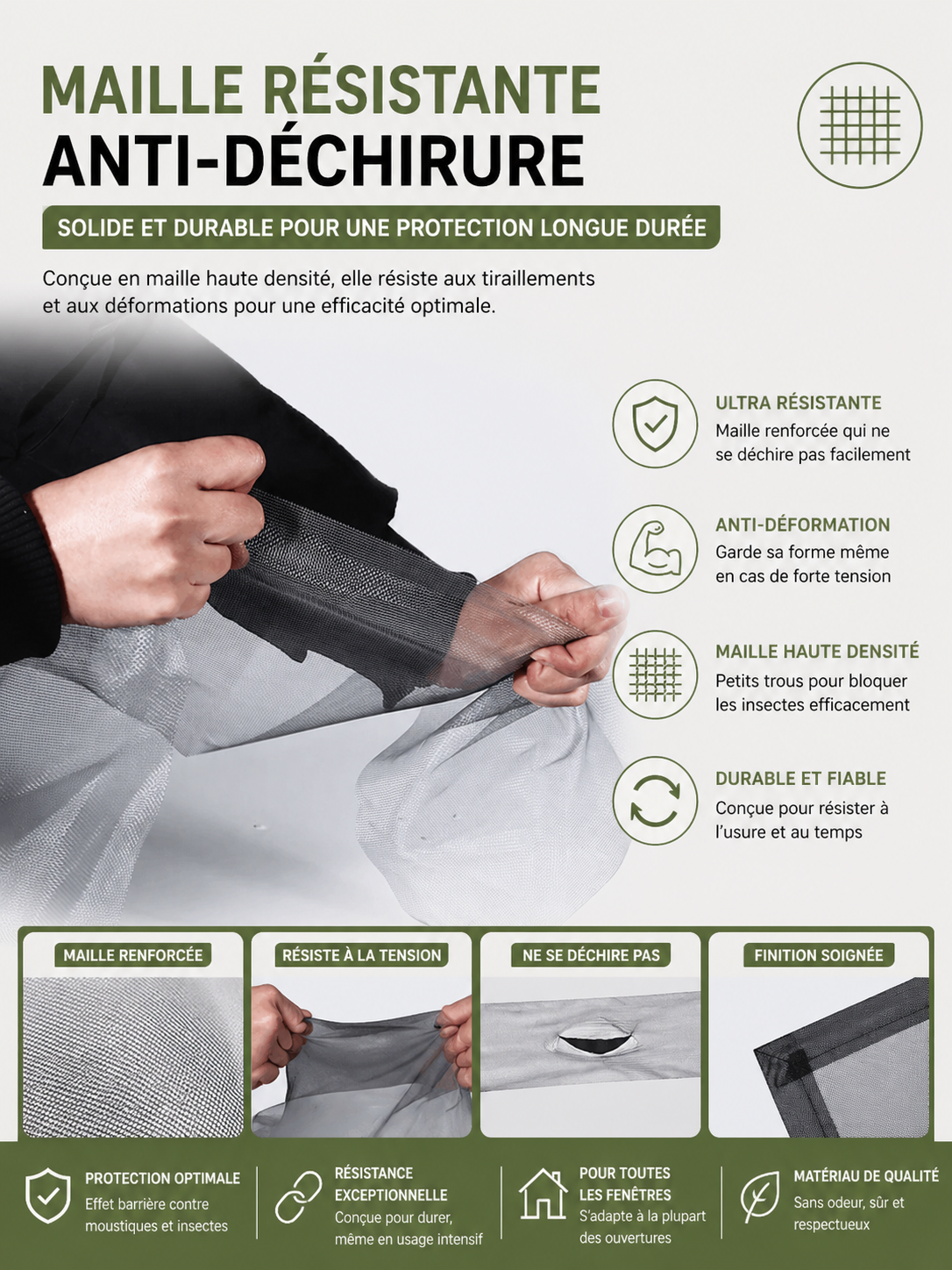 Moustiquaire fenêtre auto-adhésive (Noire)